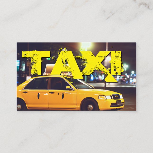 Tarjeta De Visita Taxista de taxista amarillo para luces de la ciuda (Anverso)
