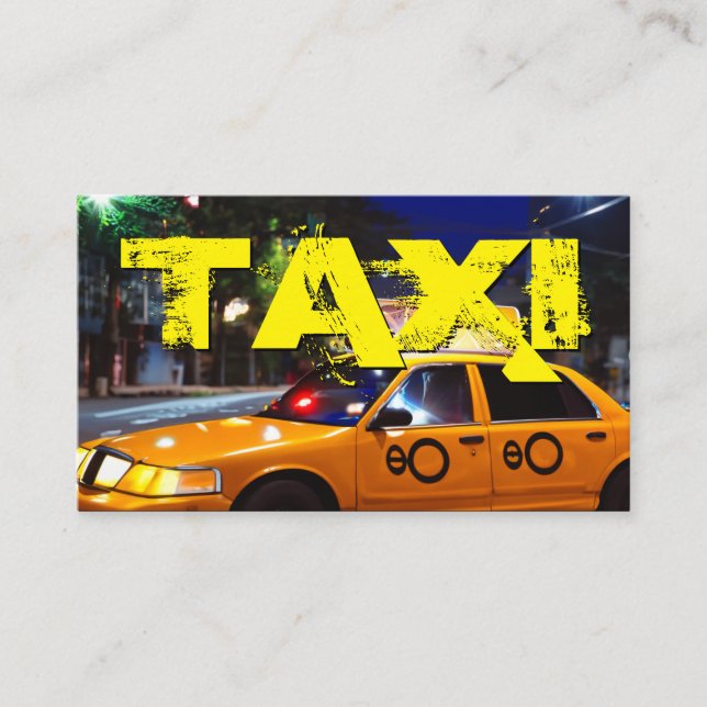Tarjeta De Visita Taxista de taxista amarillo para luces de la ciuda (Anverso)