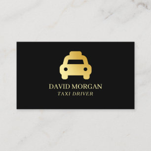 Tarjeta De Visita Taxista negro y dorado
