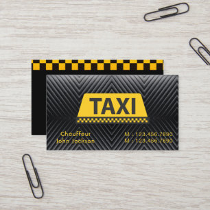 Tarjeta De Visita Taxista Profesional Auto negro y amarillo