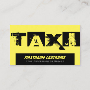 Tarjeta De Visita taxista profesional taxista taxi amarillo taxi
