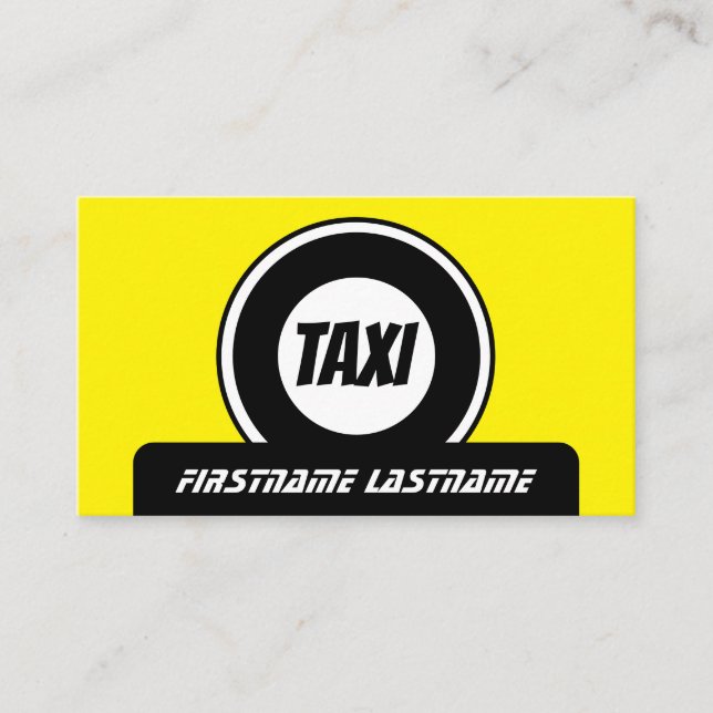 Tarjeta De Visita taxista profesional taxista taxi amarillo taxi (Anverso)