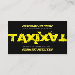 Tarjeta De Visita taxista profesional taxista taxi amarillo taxi