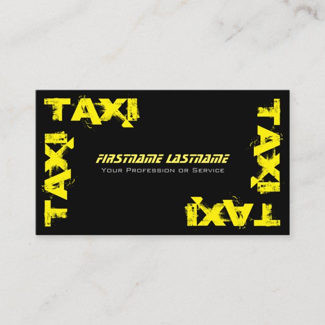 Tarjeta De Visita taxista profesional taxista taxi amarillo taxi (Anverso)