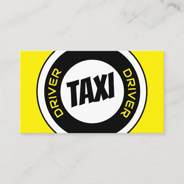 Tarjeta De Visita taxista profesional taxista taxi amarillo taxi (Anverso)