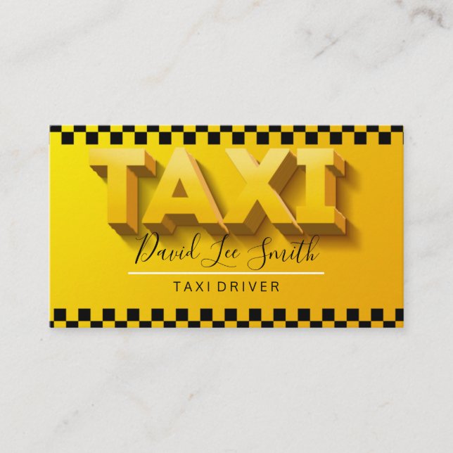 Tarjeta De Visita Taxista / Servicio Cab (Anverso)