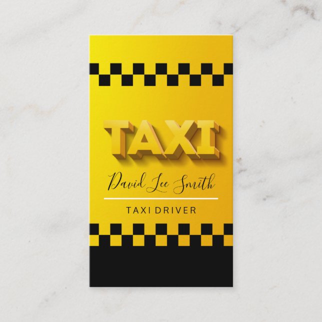 Tarjeta De Visita Taxista / Servicio Cab (Anverso)