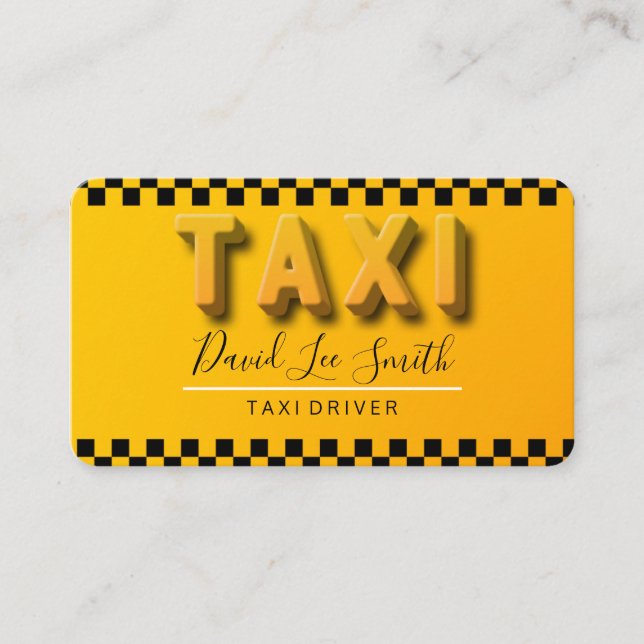 Tarjeta De Visita Taxista / Servicio Cab (Anverso)