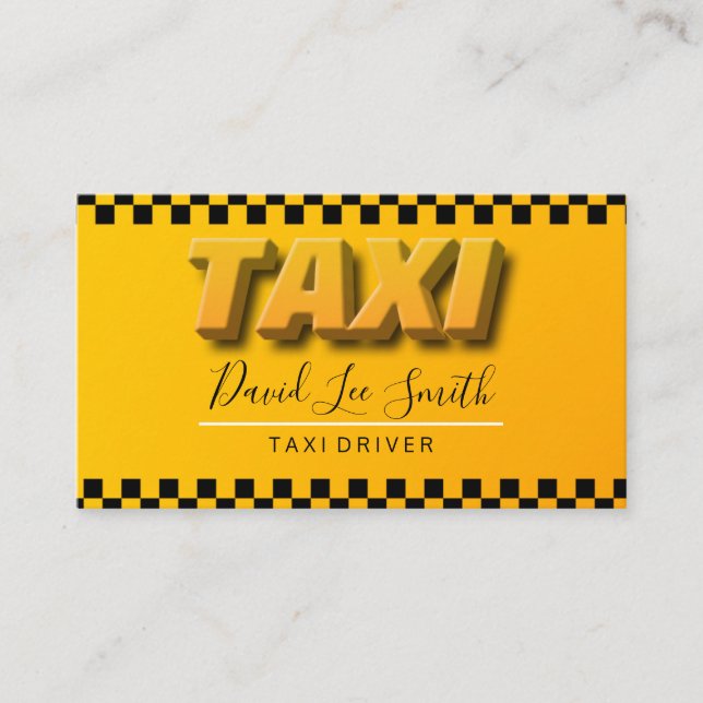 Tarjeta De Visita Taxista / Servicio Cab (Anverso)