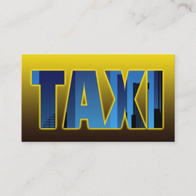 Tarjeta De Visita taxista taxista taxista amarillo cielo azul (Anverso)