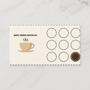 Tarjeta De Visita Taza de café humeante Marco punteado Golpe de Punc