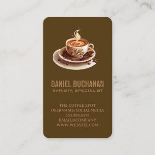 Tarjeta De Visita Taza de café recién hecho 