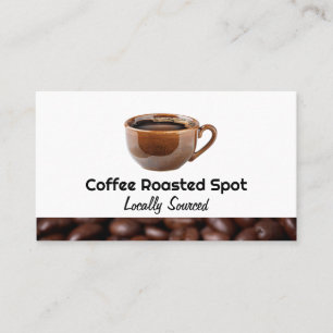 Tarjeta De Visita Taza de café recién hecho Granos