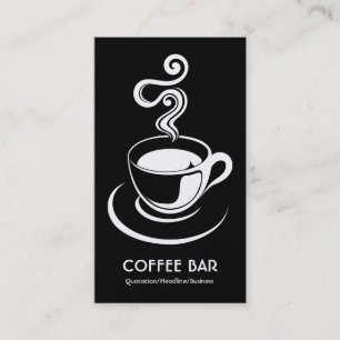 Tarjeta De Visita Taza de café vertical - Blanco sobre negro (dorado