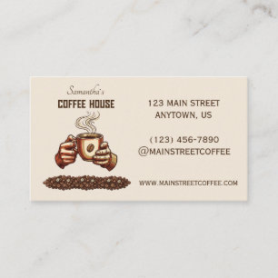 Tarjeta De Visita Taza de café vintage marca de café personalizada
