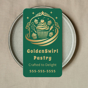 Tarjeta De Visita Taza de pastel de lujo Panadería casera Pastelero