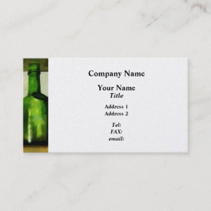 Tarjeta De Visita Taza de peltre y botella verde - Platino