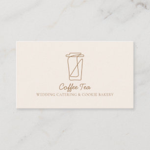 Tarjeta De Visita Taza de té de bebida de papel rosa beige