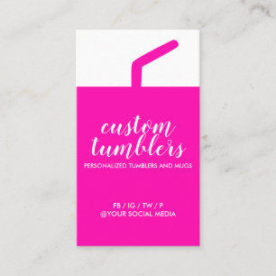 Tarjeta De Visita Taza de viaje tumbler tienda rosa vertical