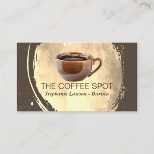 Tarjeta De Visita Taza marrón de café caliente