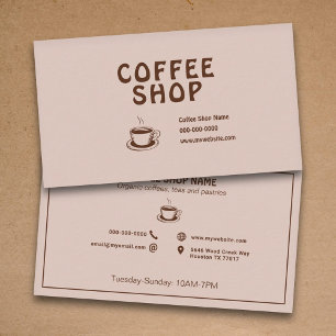 Tarjeta De Visita Taza y café