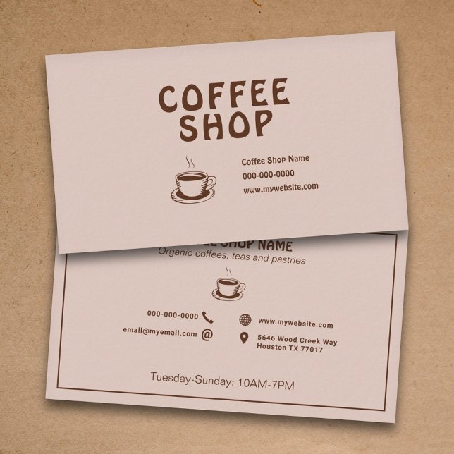 Tarjeta De Visita Taza y café (Cup & Coffee Shop Business Card)