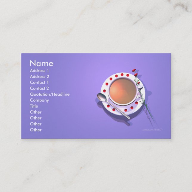 Tarjeta De Visita Taza y flores de té (Anverso)
