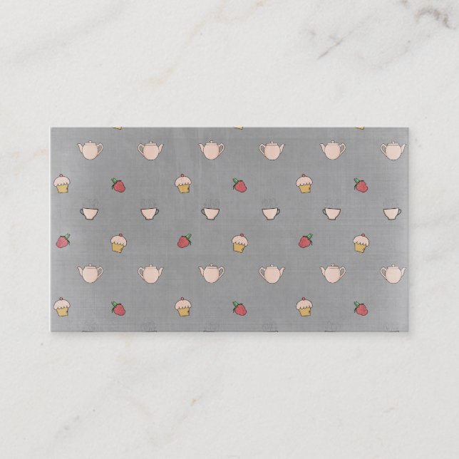 Tarjeta De Visita ¡Tazas de las magdalenas y de té! (Anverso)