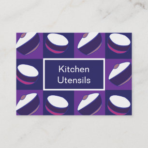 Tarjeta De Visita Tazón de cocina azul púrpura Kitchen
