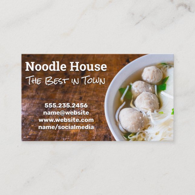 Tarjeta De Visita Tazón de fideos de Pho Ramen (Anverso)