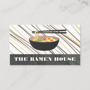 Tarjeta De Visita Tazón de fideos Ramen y palillos