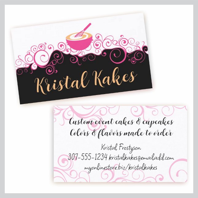 Tarjeta De Visita tazón de mezcla elegante bizcocho panadería pastel (Subido por el creador)
