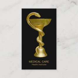 Tarjeta De Visita Tazón de serpiente médica Hygieia Classy Gold Cadu