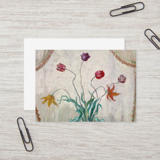 Tarjeta De Visita Tazón de tulipanes por Florine Stettheimer (Anverso/Reverso In Situ)