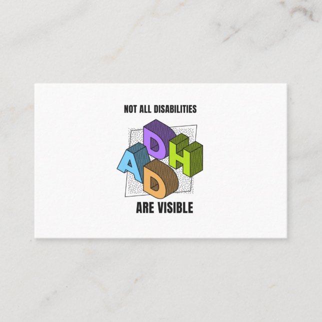Tarjeta De Visita TDAH No todas las discapacidades son visibles (Anverso)
