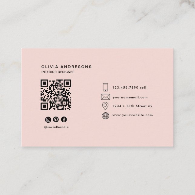 Tarjeta De Visita Te Amas Positivamente Hoy Cita Rosa Pastel (Reverso)