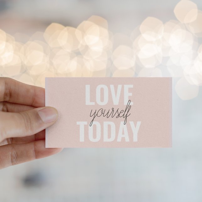 Tarjeta De Visita Te Amas Positivamente Hoy Cita Rosa Pastel (Subido por el creador)