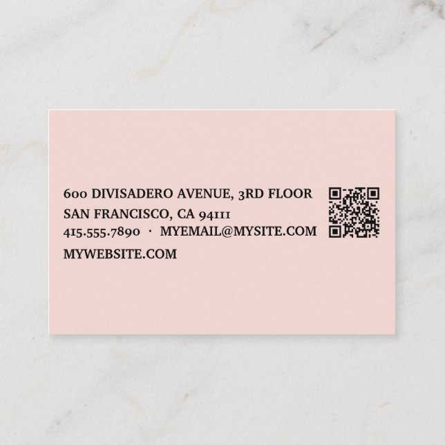 Tarjeta De Visita Te Amas Positivamente Hoy Cita Rosa Pastel (Reverso)