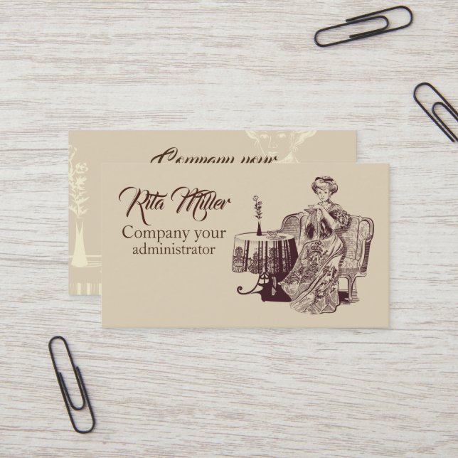 Tarjeta De Visita té de la dama (Anverso/Reverso In Situ)