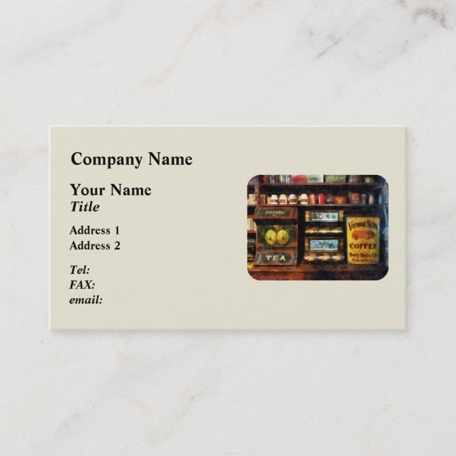 Tarjeta De Visita Té y café (Anverso)