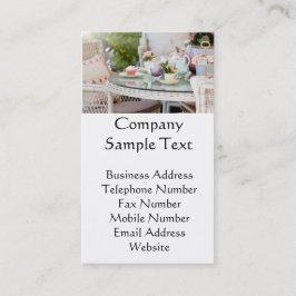 Tarjeta De Visita Té y tortas de tarde en el jardín