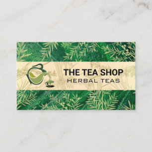 Tarjeta De Visita Tea Pot Pour   Hojas de té