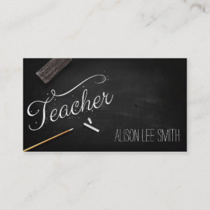 Tarjeta De Visita Teacher chalkboard