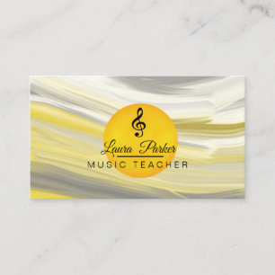 Tarjeta De Visita Teacher de música Treble Note Ondas de sonido amar