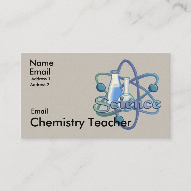 Tarjeta De Visita Teacher de Química Motto (Anverso)