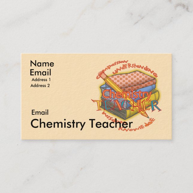 Tarjeta De Visita Teacher de Química Motto (Anverso)