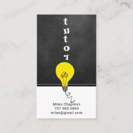 Tarjeta De Visita Teacher Tutor Chalkboard Light Bulb Idea