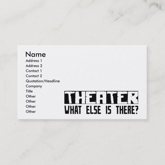 Tarjeta De Visita ¿Teatro qué más está allí? (Anverso)