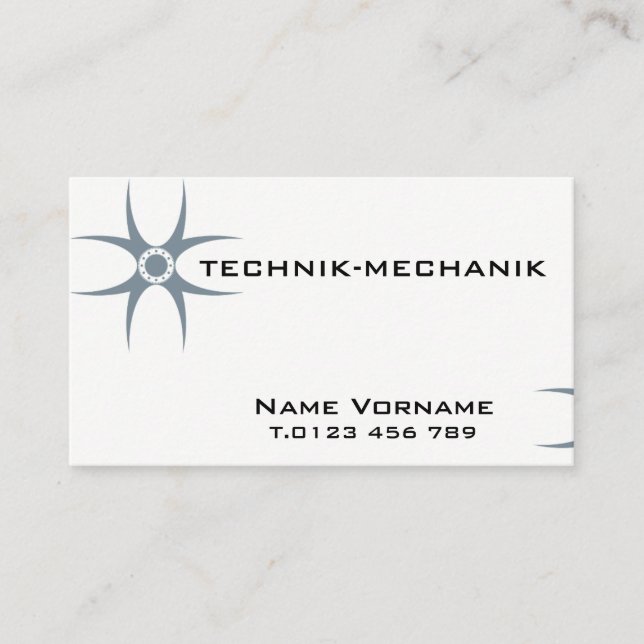 Tarjeta De Visita technik mechanik (Anverso)