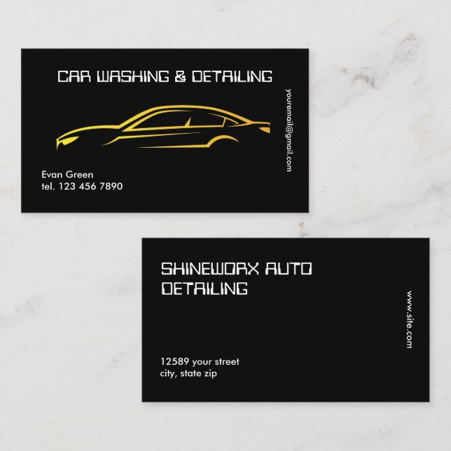 Tarjeta De Visita Techno Black Golden (Anverso / Reverso)